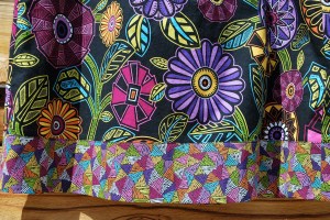 The hem band is faced on the inside.