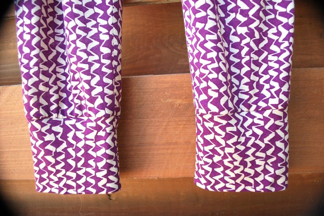 The pants have 4" cuffs at the leg bottom.