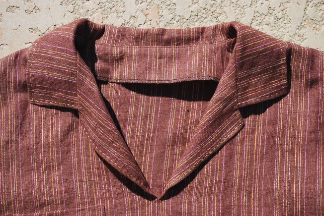 I top-stitched around the collar by hand.